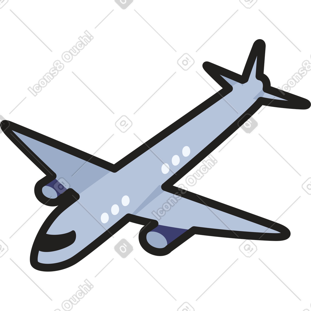 Clipart スタイルの Plane のイラストをPNG、SVG形式でダウンロード
