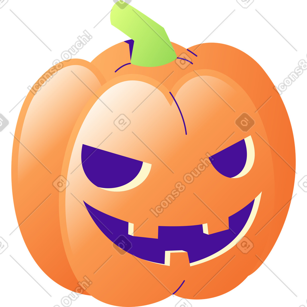 Halloween kürbis-Illustration im Lettering-Stil als Download in PNG, SVG