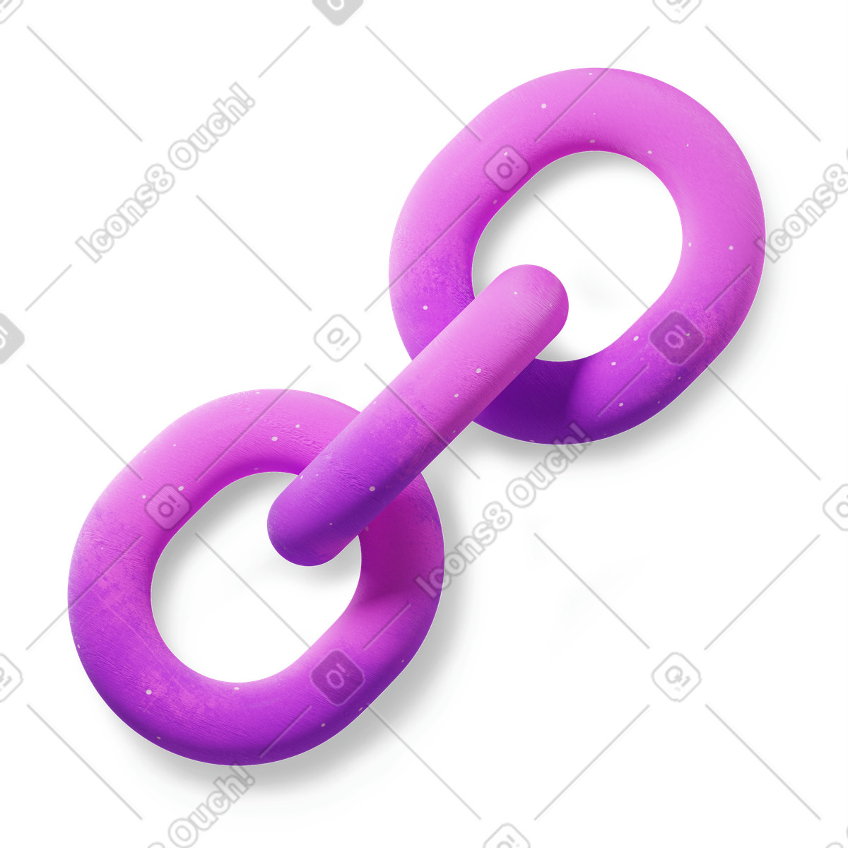 3D Microsoft Fluent illustration スタイルの パープルチェーン のイラストをPNG、SVG形式でダウンロード