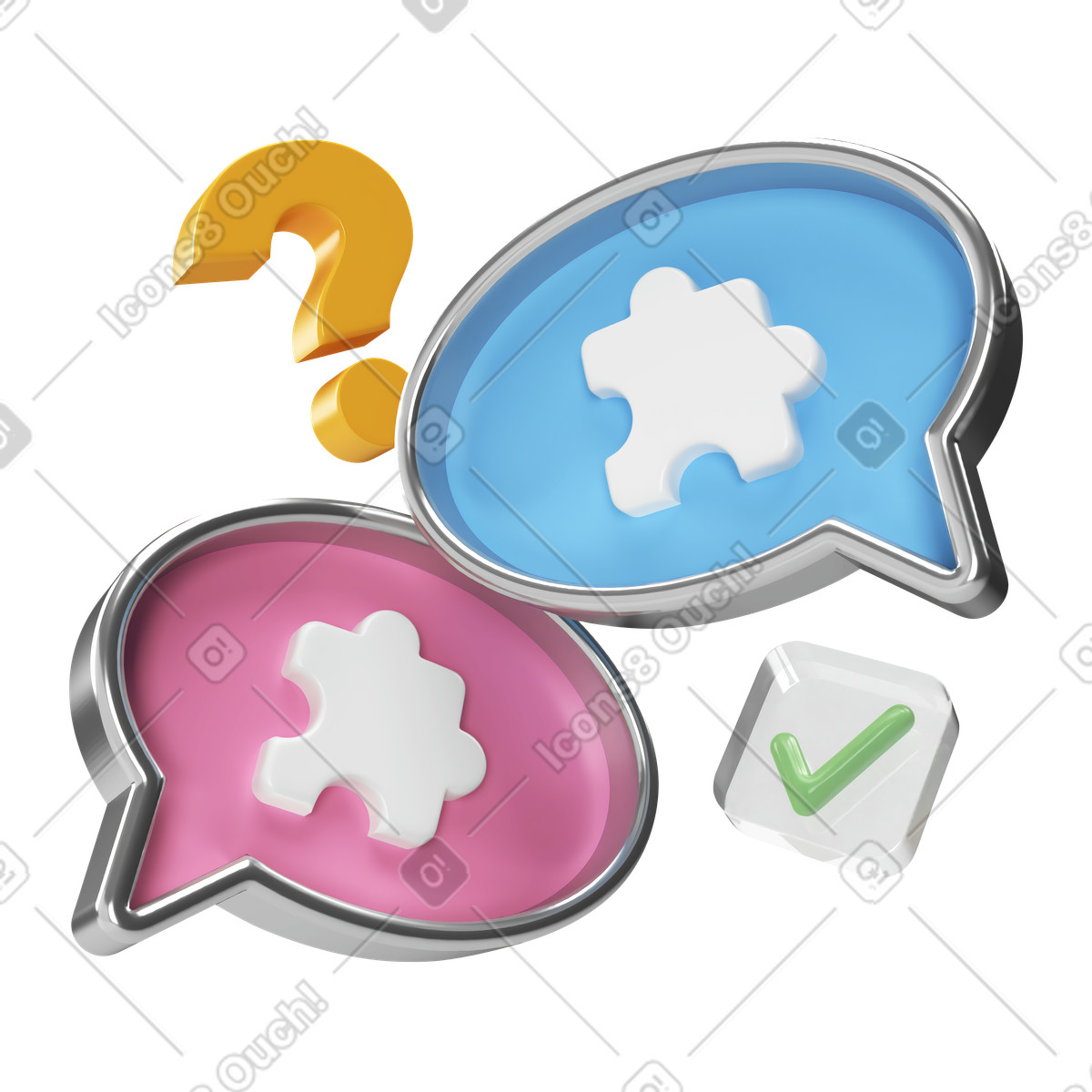 Problem solving through text messages illustration in PNG, SVG