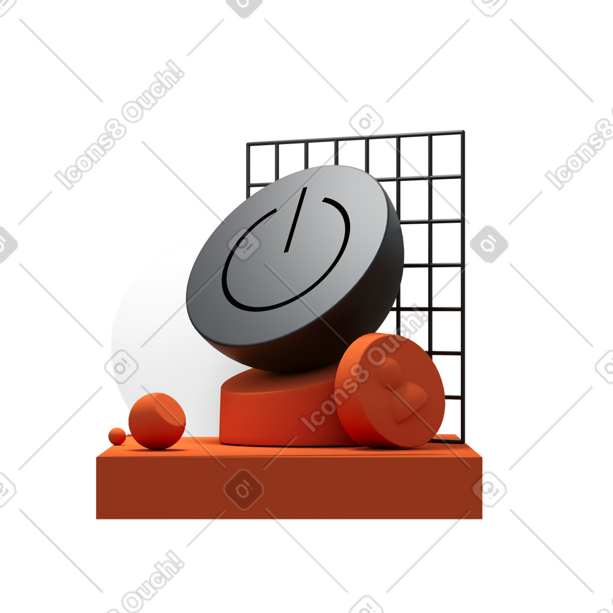 Logged out with off button illustration in Experimental style download in PNG, SVG