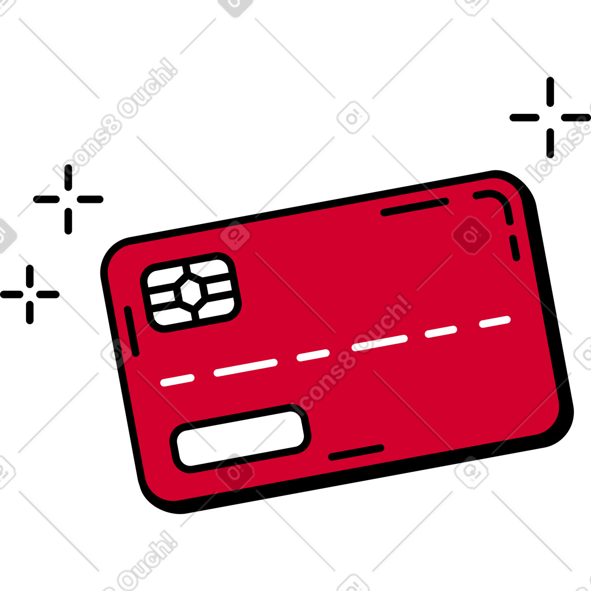 Bank card illustration in Ruby style download in PNG, SVG