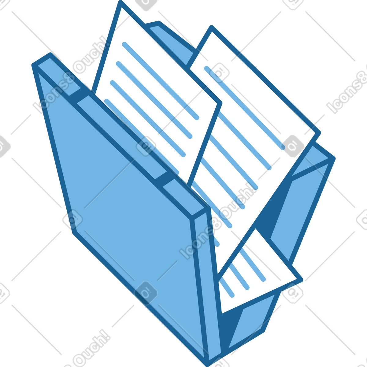 Natty スタイルの 契約書の入ったスーツケース のイラストをPNG、SVG形式でダウンロード