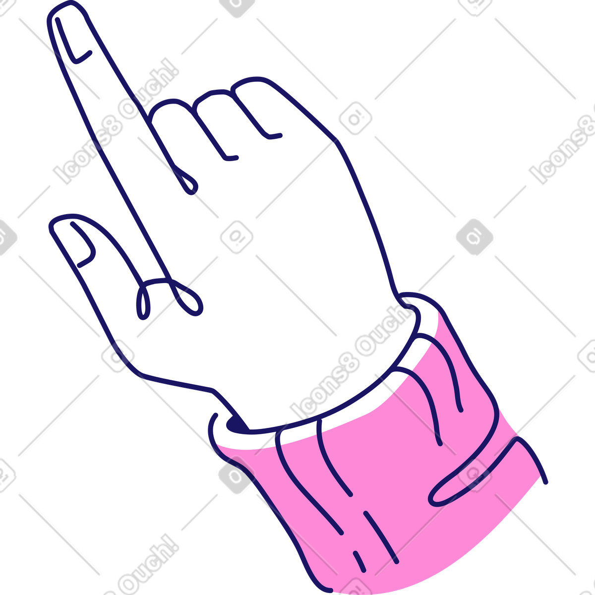 Ilustración Gesture with the index finger en estilo Matey a descargar en PNG y SVG