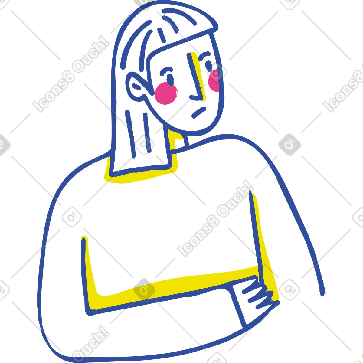 Woman illustrazione in stile Lime scarica in PNG, SVG
