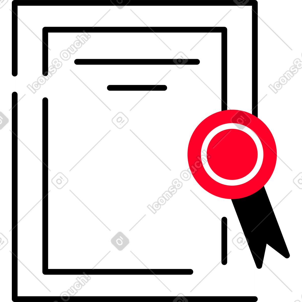 Diploma illustration in Transistor style download in PNG, SVG