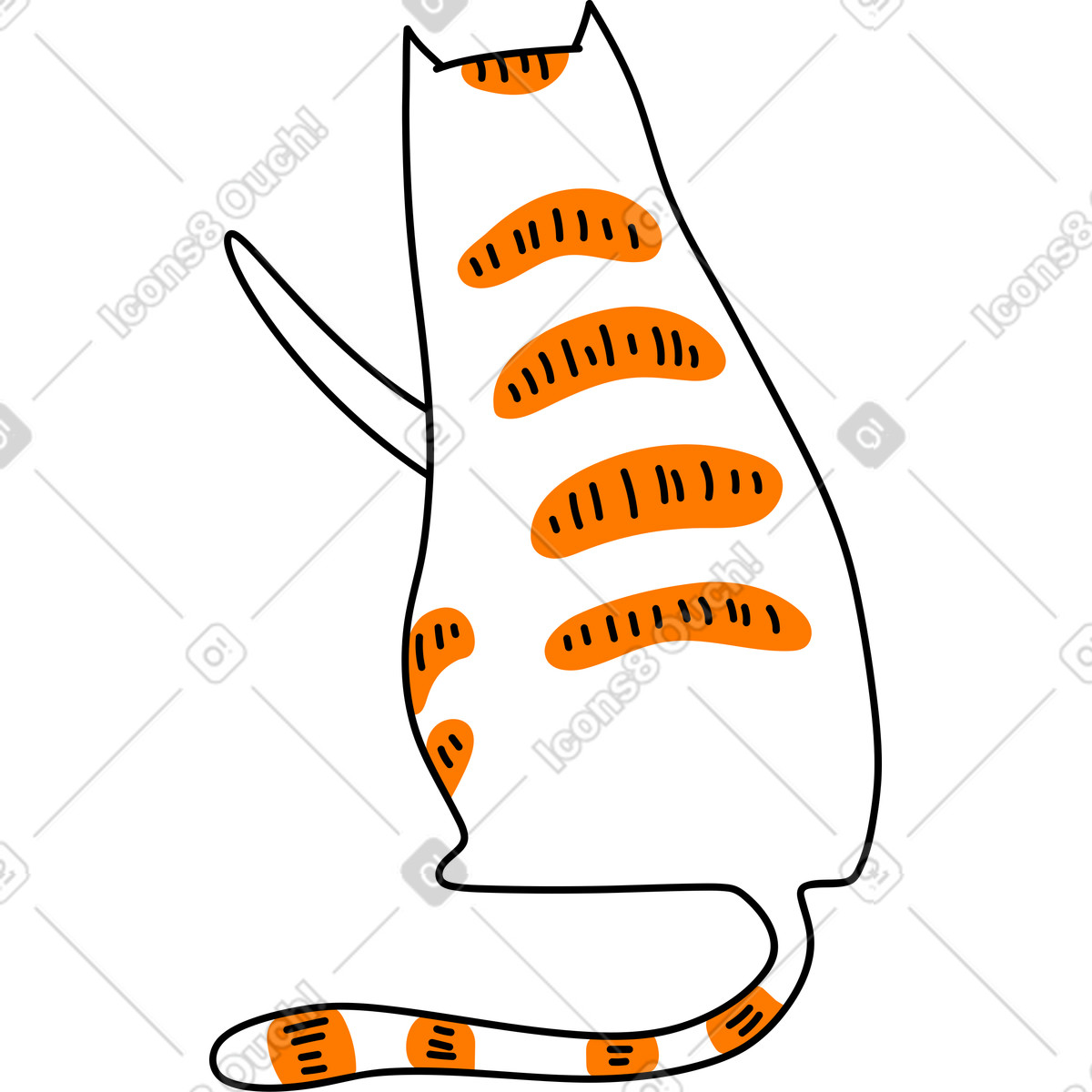 Cat illustration in Purr style download in PNG, SVG