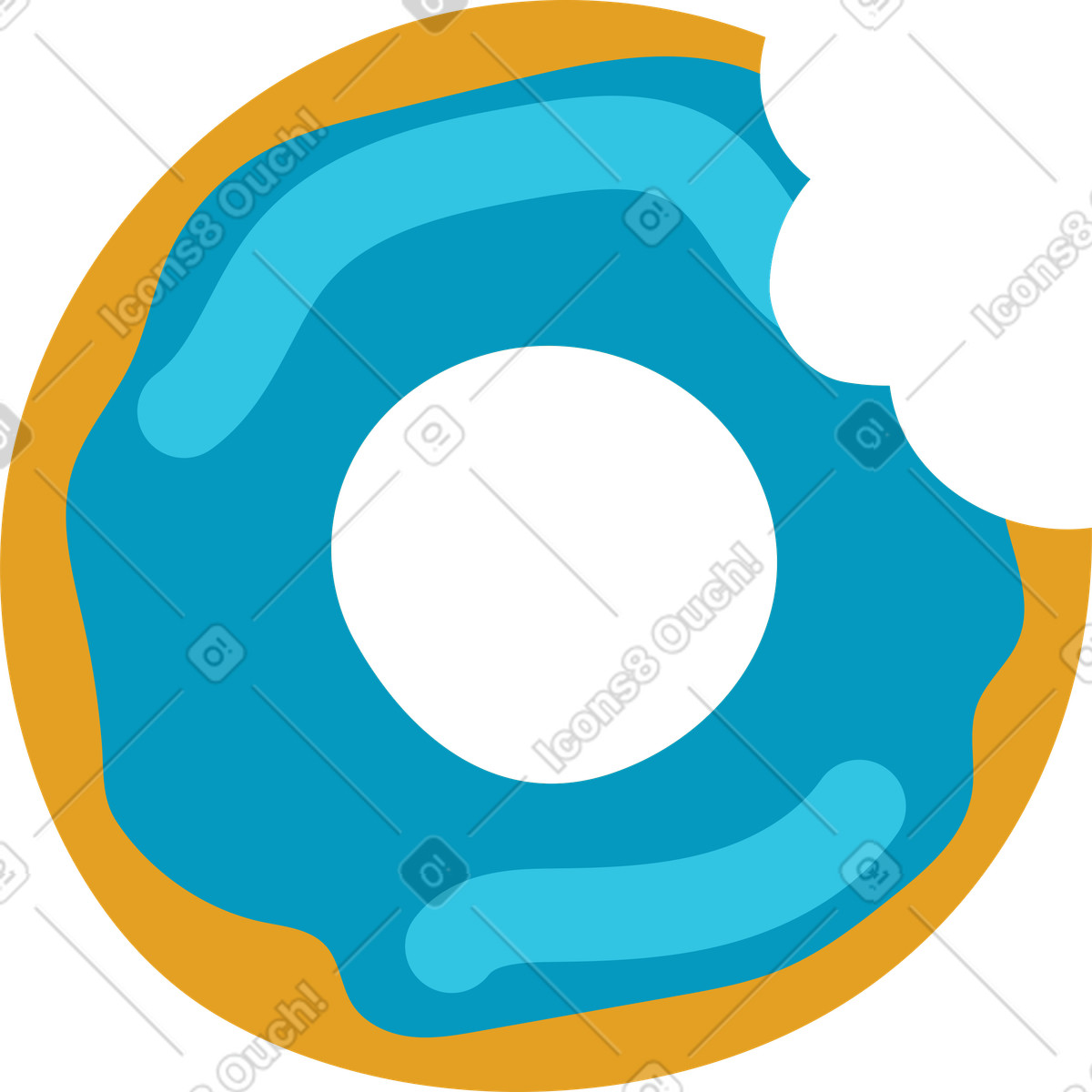 Krapfen-Illustration im Arabica-Stil als Download in PNG, SVG