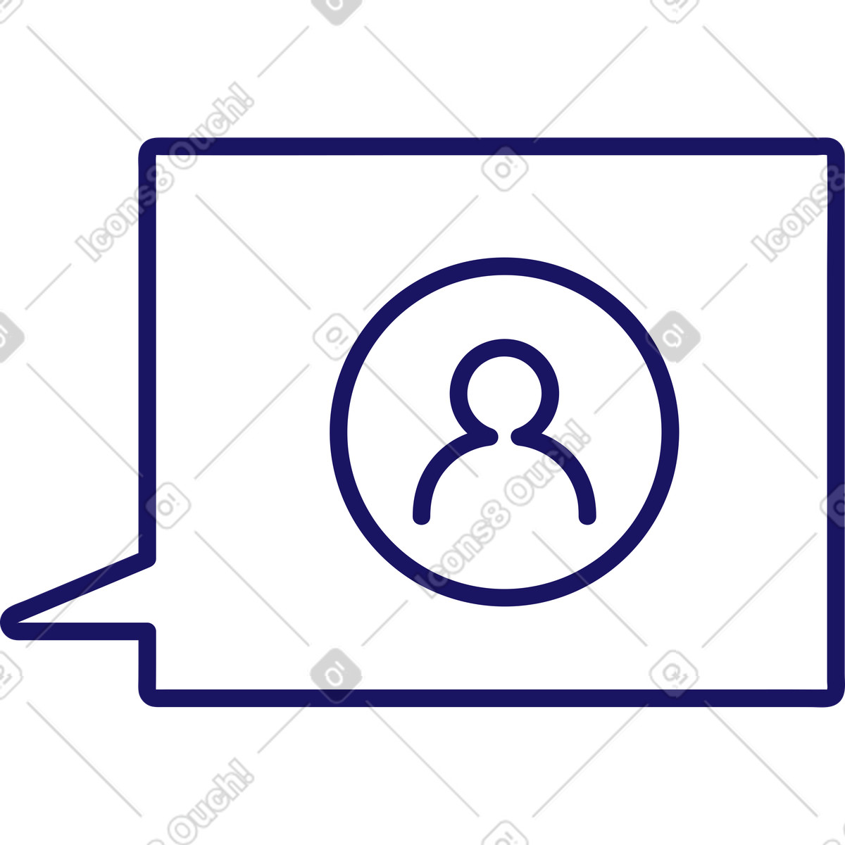 Sprechblase mit einem benutzersymbol-Illustration im Matey-Stil als Download in PNG, SVG