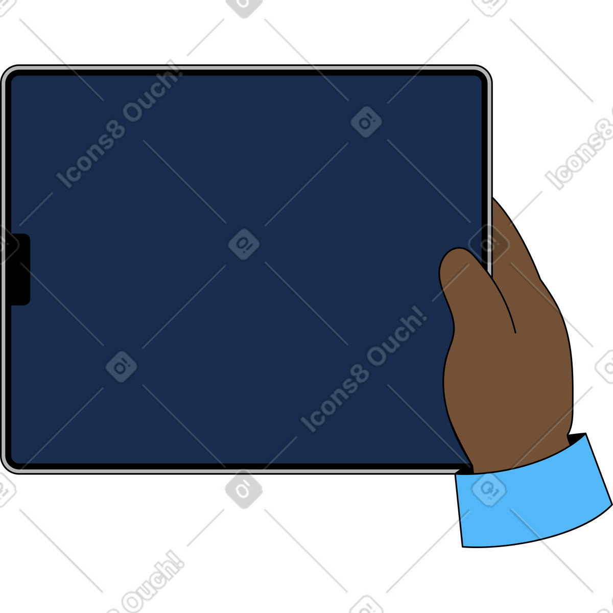 Compressa della tenuta mano illustrazione in stile Kindy scarica in PNG, SVG
