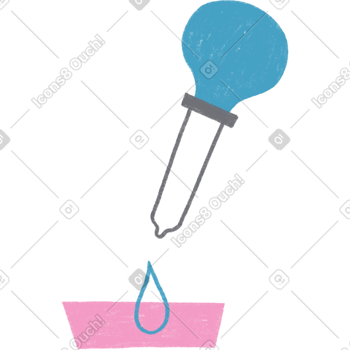 Pipette with drop and petri dish illustration in Tutti style download in PNG, SVG