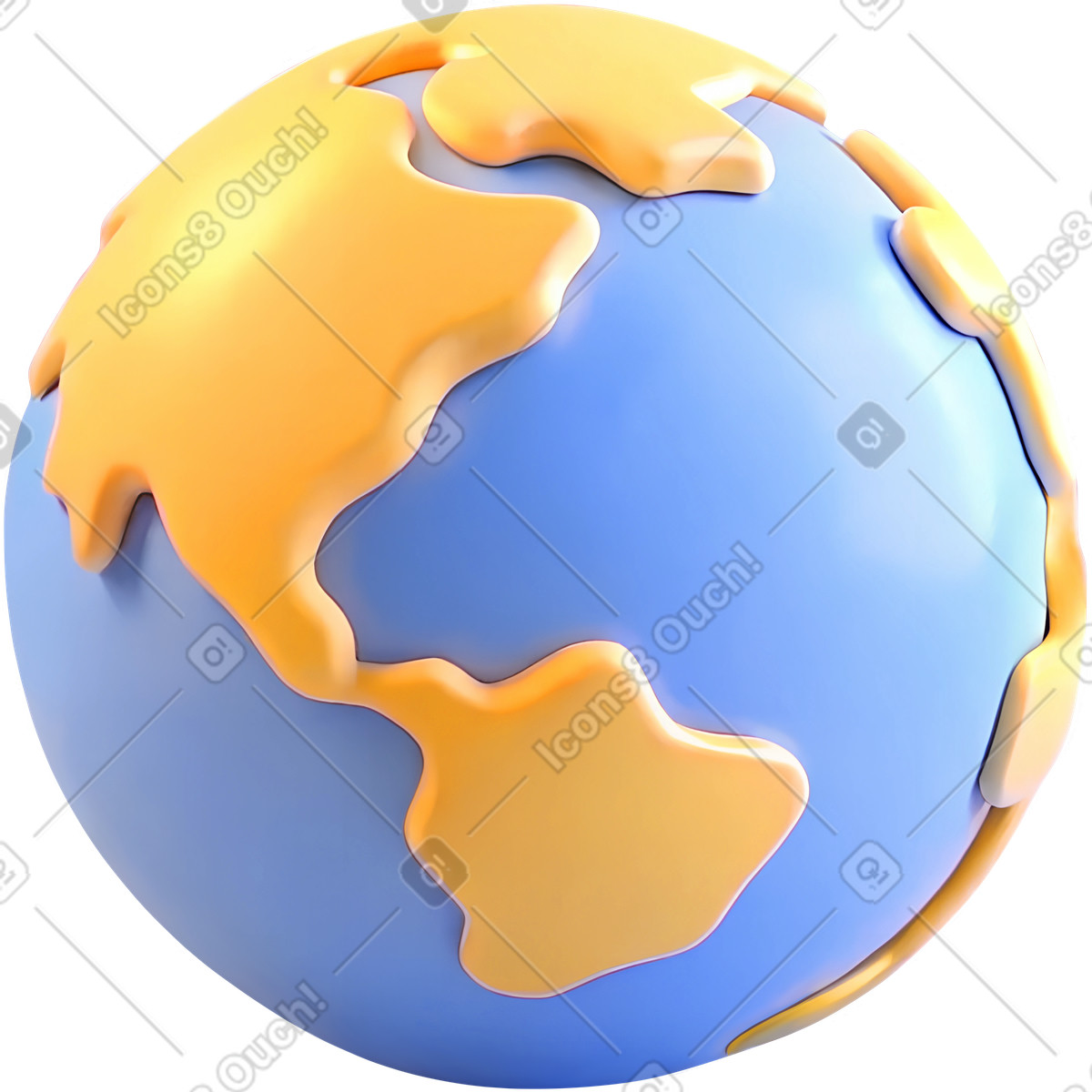 Globo terrestre di plastica illustrazione in stile 3D Cutie scarica in PNG, SVG