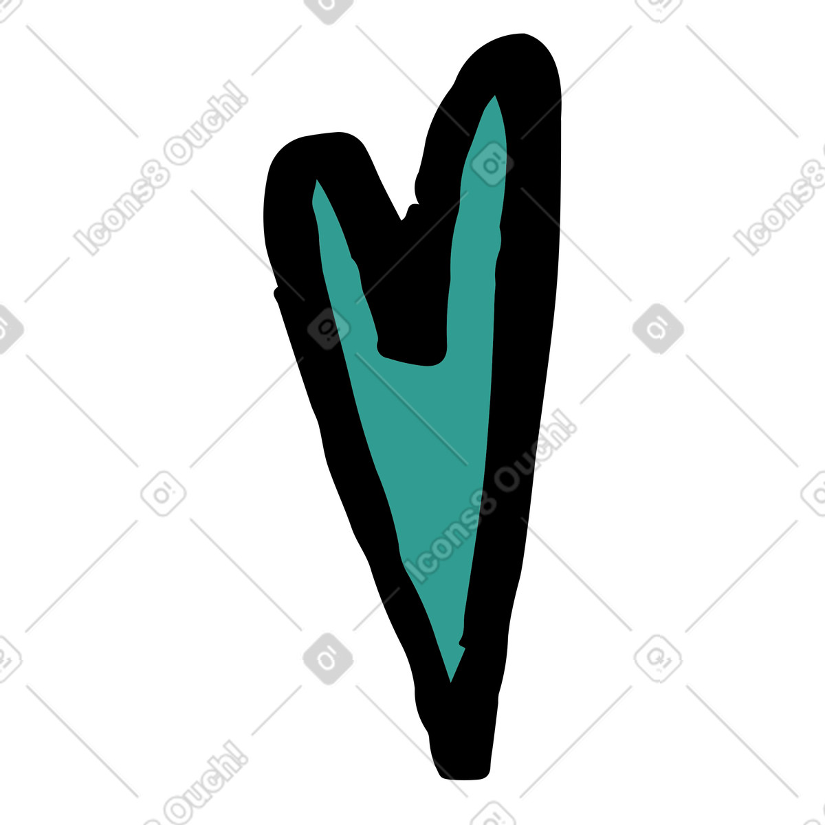 Ilustración Corazón en estilo Scandi a descargar en PNG y SVG