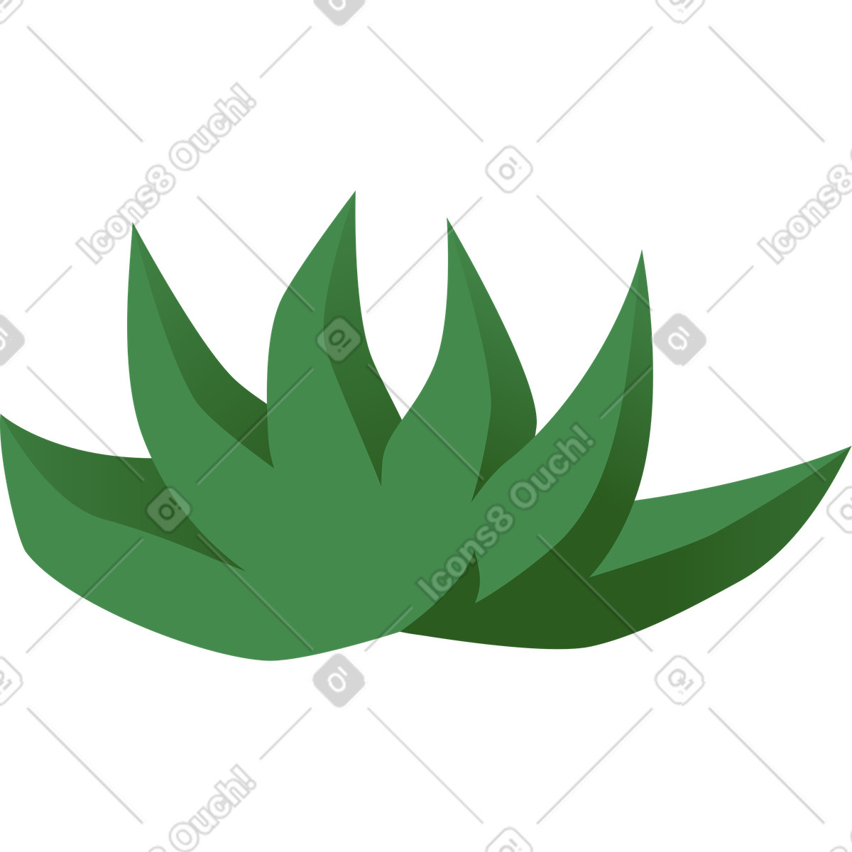 下载 Halloween Party 风格的 Garden plant cluster with sharp green grass blades 插画，支持 PNG、SVG 格式