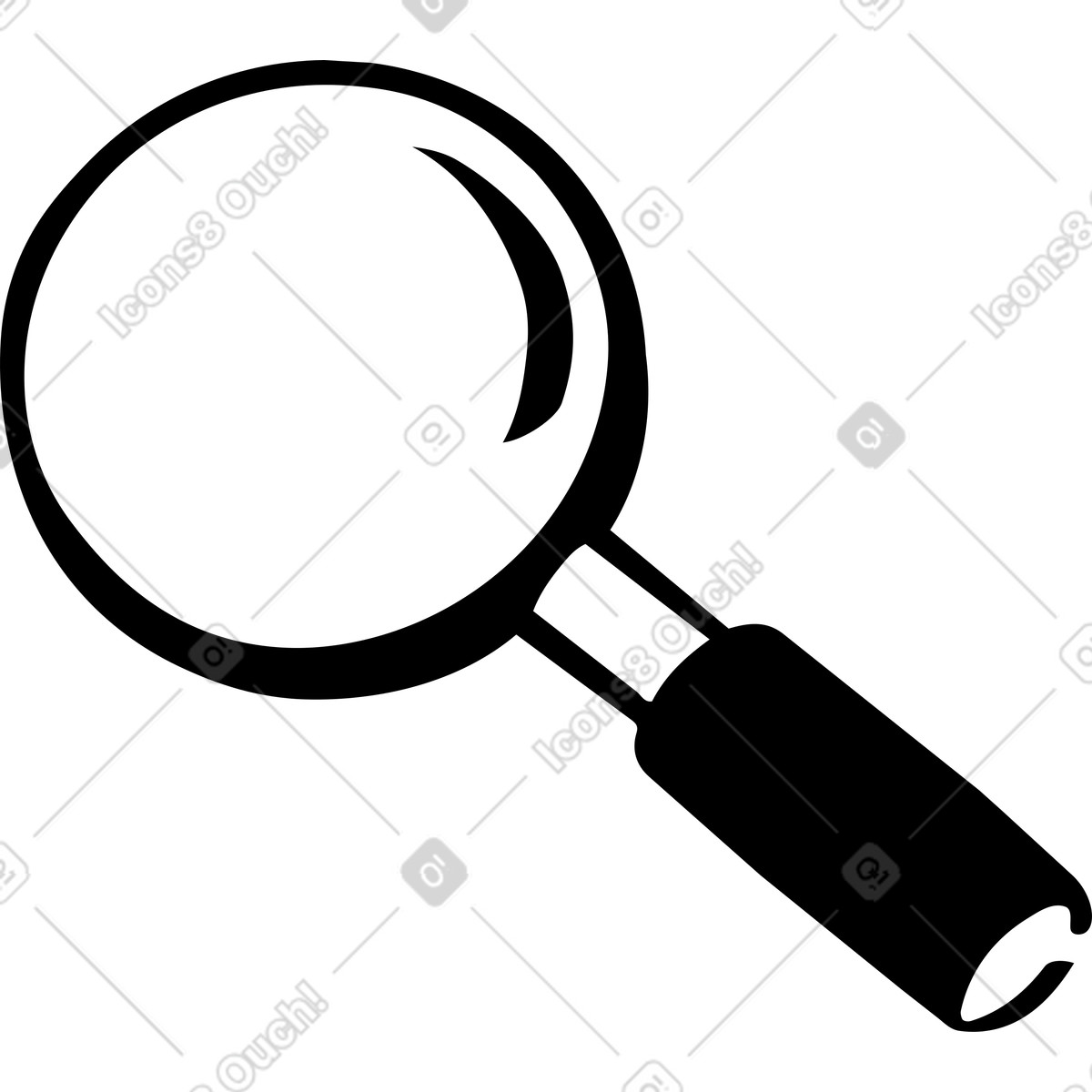 Magnifying glass focusing on document representing search and research concept illustration in Line style download in PNG, SVG