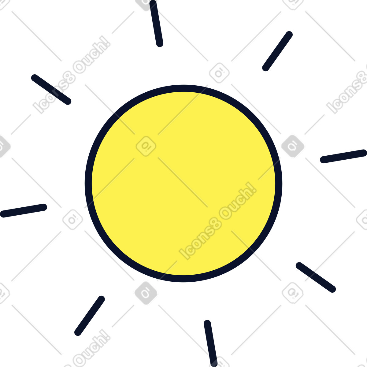 Sun illustration in Flexy style download in PNG, SVG