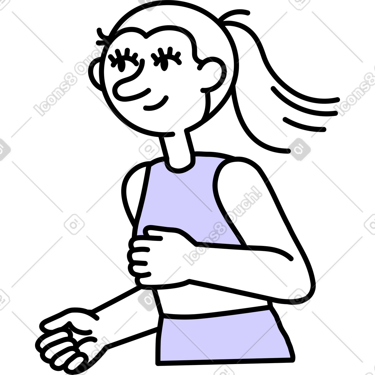 Donna che corre illustrazione in stile Notes scarica in PNG, SVG