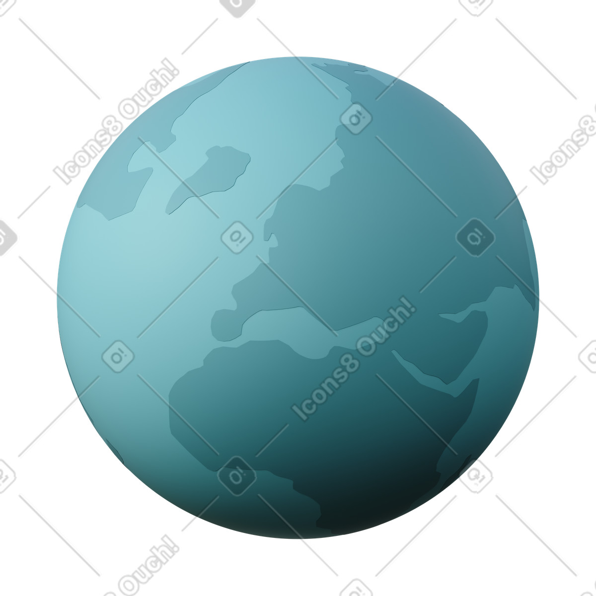 Illustration Globe europe dans le style 3D Sugary à télécharger aux formats PNG, SVG