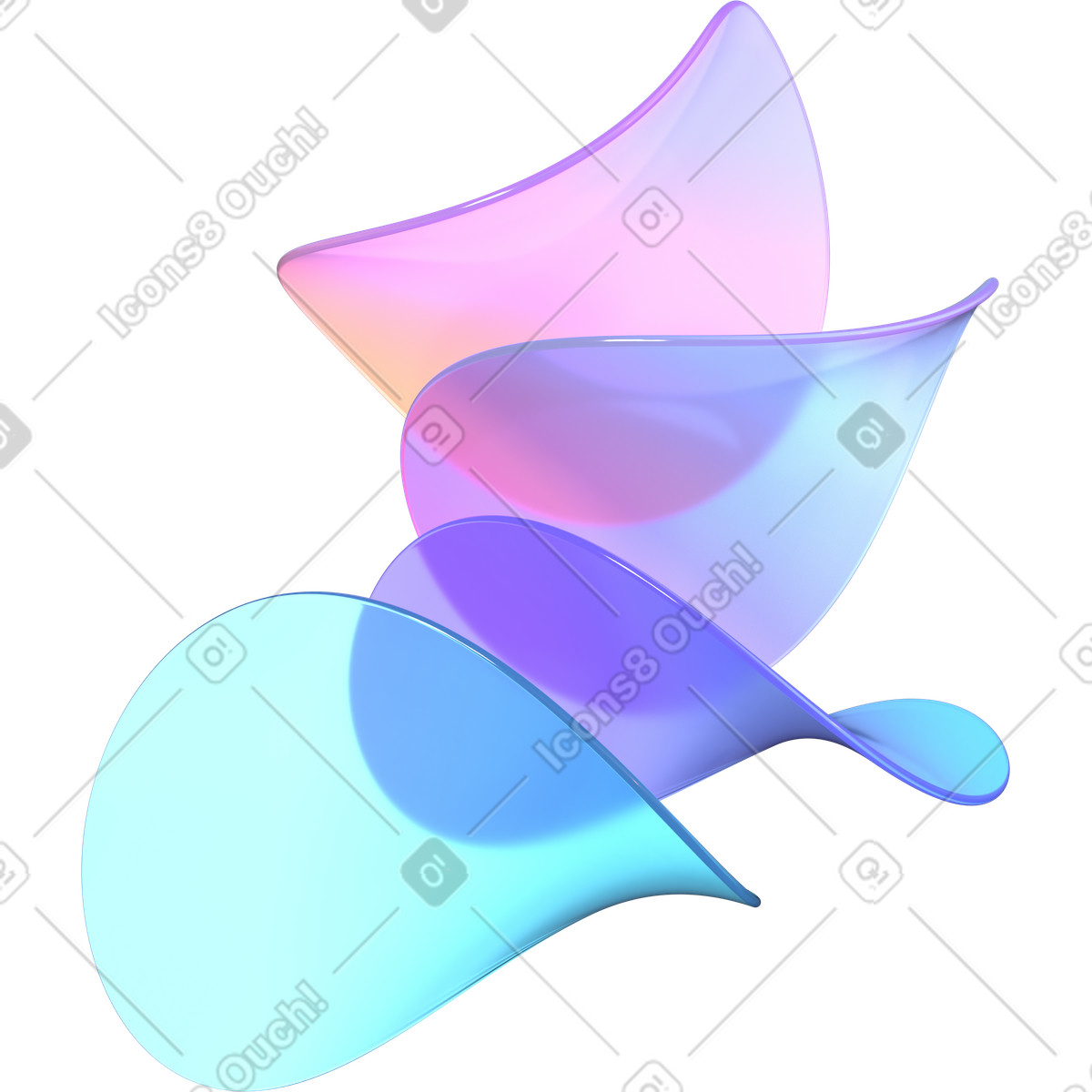 Luminous orbital disks floating animated illustration in 3D Glassy style download in GIF, Lottie (JSON), AE