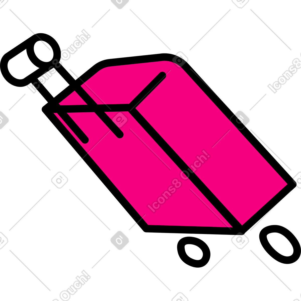 Suitcase on wheels illustration in Giggle style download in PNG, SVG