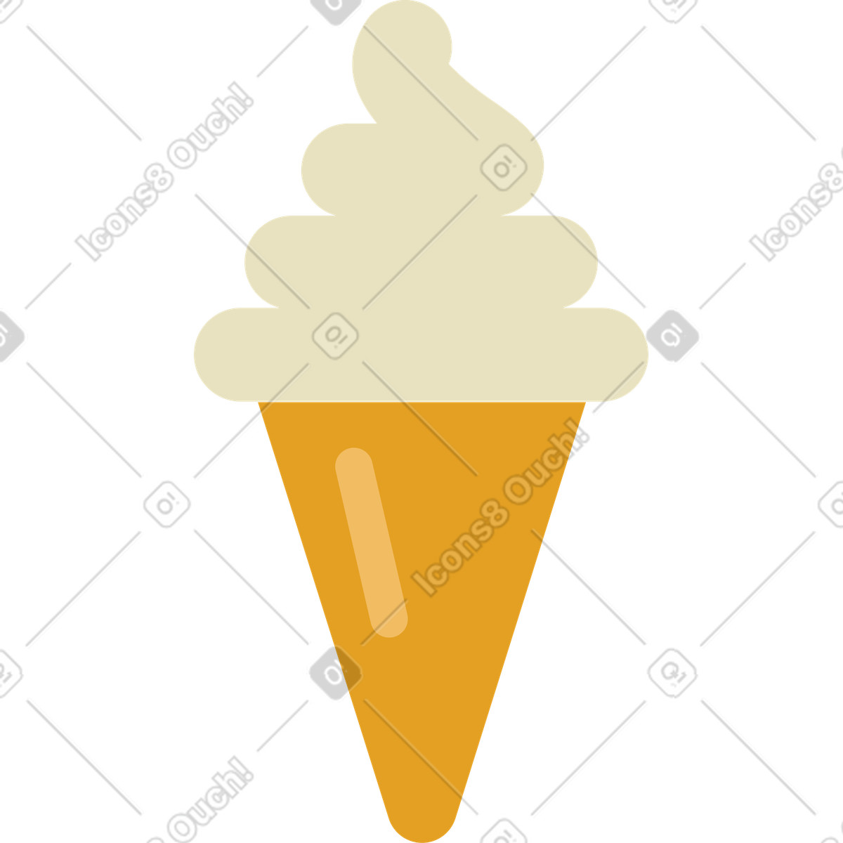 Cono gelato illustrazione in stile Arabica scarica in PNG, SVG