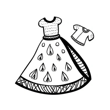 A lehenga adorned with intricate "peacock feather" designs that flow elegantly across the fabric. The skirt is embellished with detailed patterns that mimic the graceful shapes of peacock feathers, creating a sense of movement. The waistline of the lehenga is accented with a decorative band that complements the overall theme. A matching blouse sits alongside the lehenga, featuring similar feather motifs. The ensemble is arranged on a simple surface, showcasing the craftsmanship and details prominently.