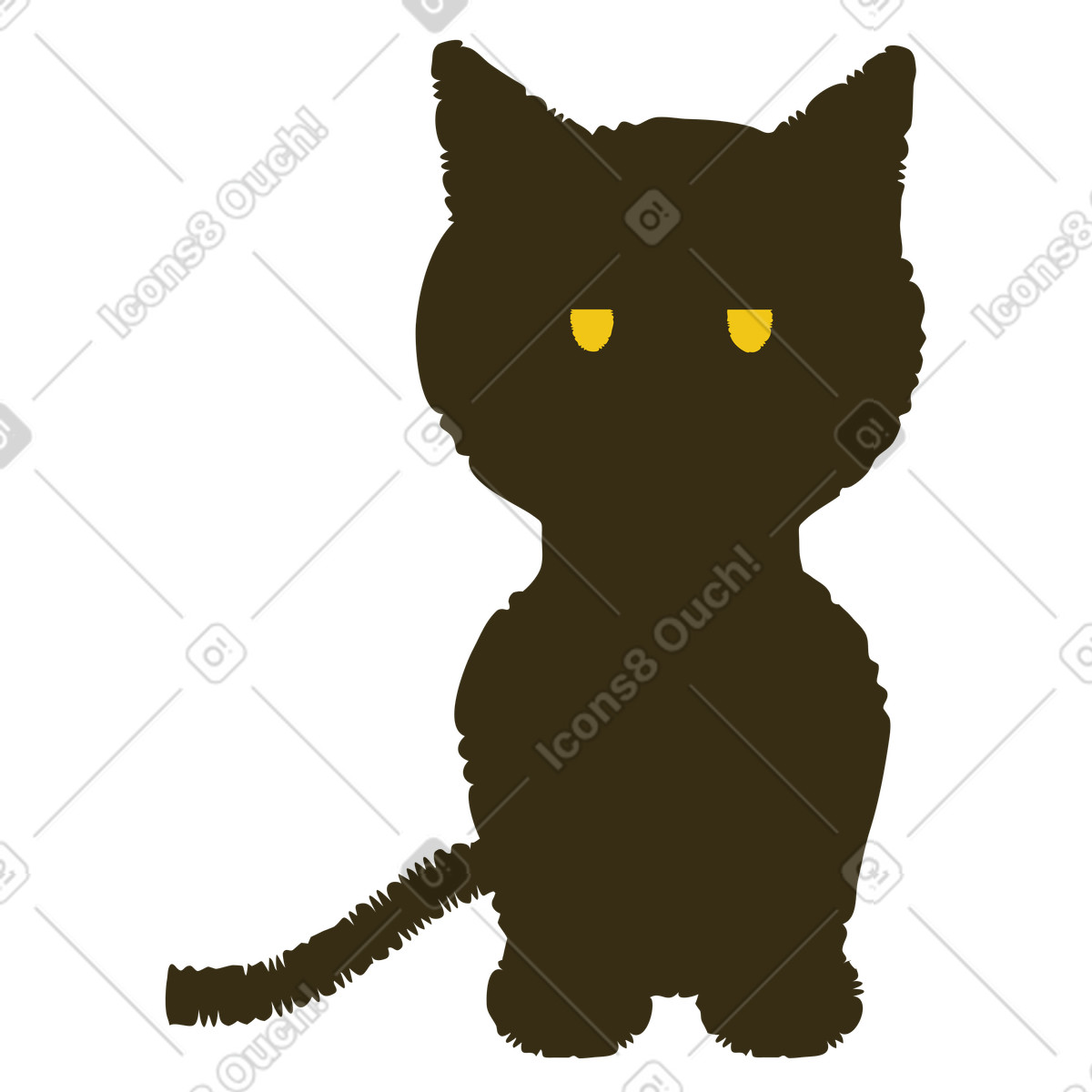 Ilustração de Gato sentado em no estilo Bermuda para baixar em PNG, SVG