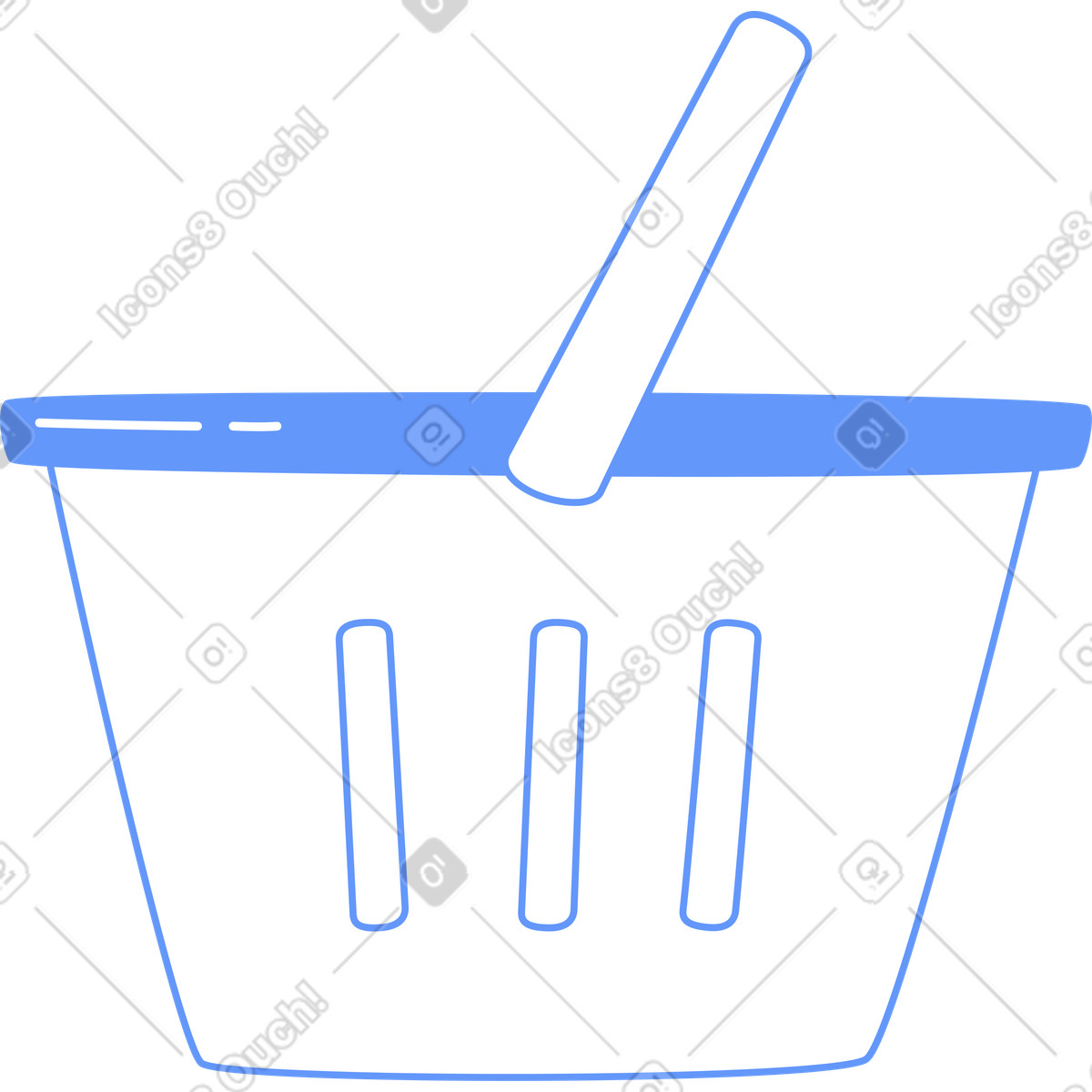 Grocery basket illustration featuring emptiness in clipart style, available in PNG, SVG, GIF.