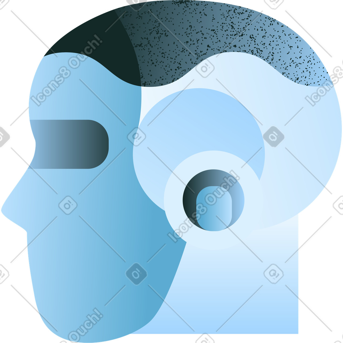 Testa di robot umanizzata illustrazione in stile Concept scarica in PNG, SVG