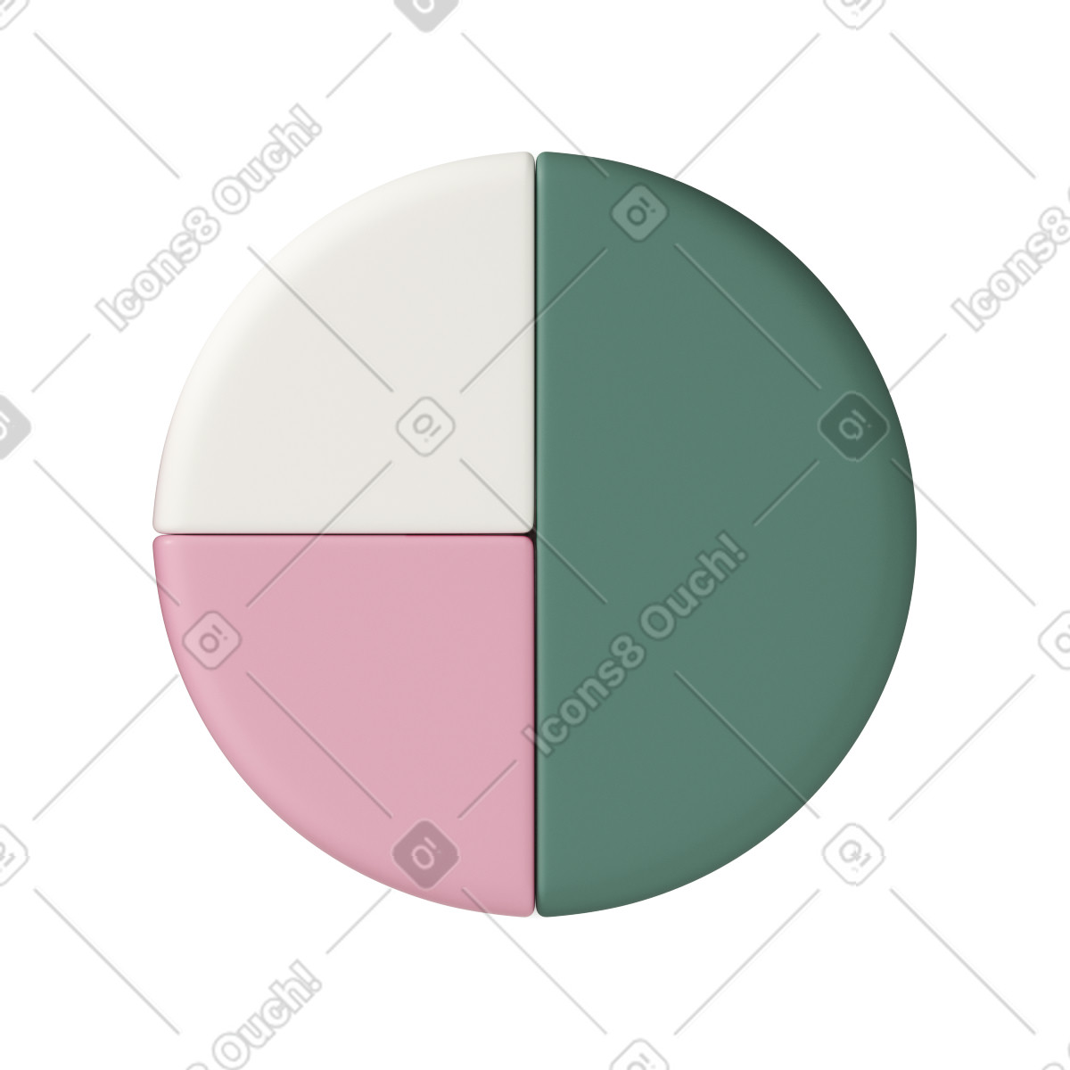 Иллюстрация Pie chart в стиле 3D Casual life — скачать в форматах PNG, SVG
