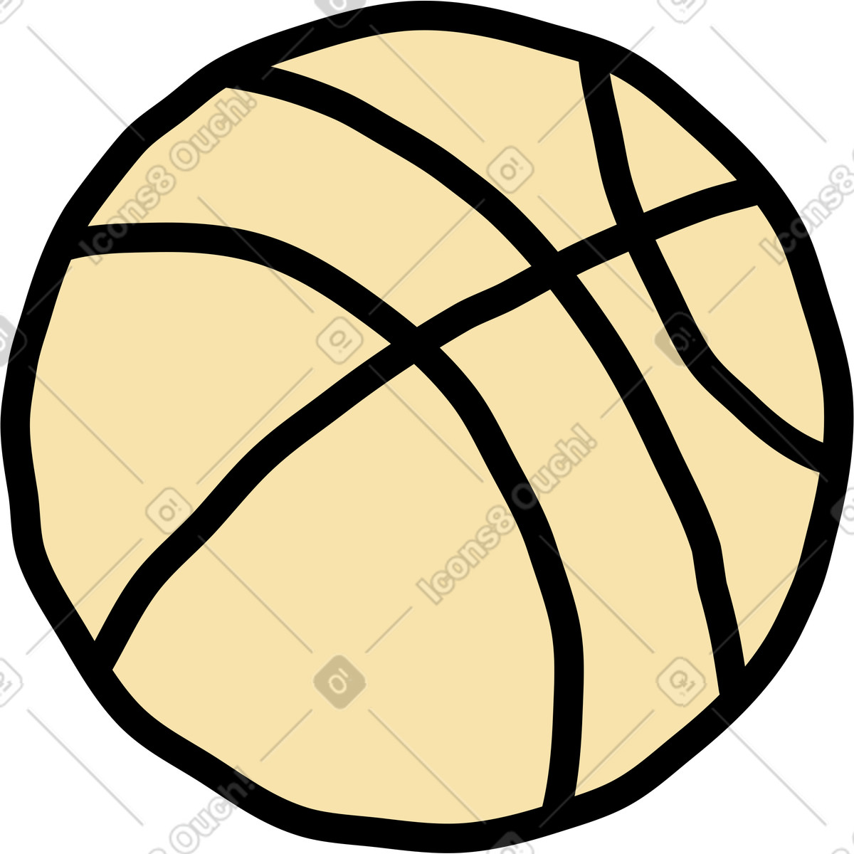 Basketball ball-Illustration im Notes-Stil als Download in PNG, SVG