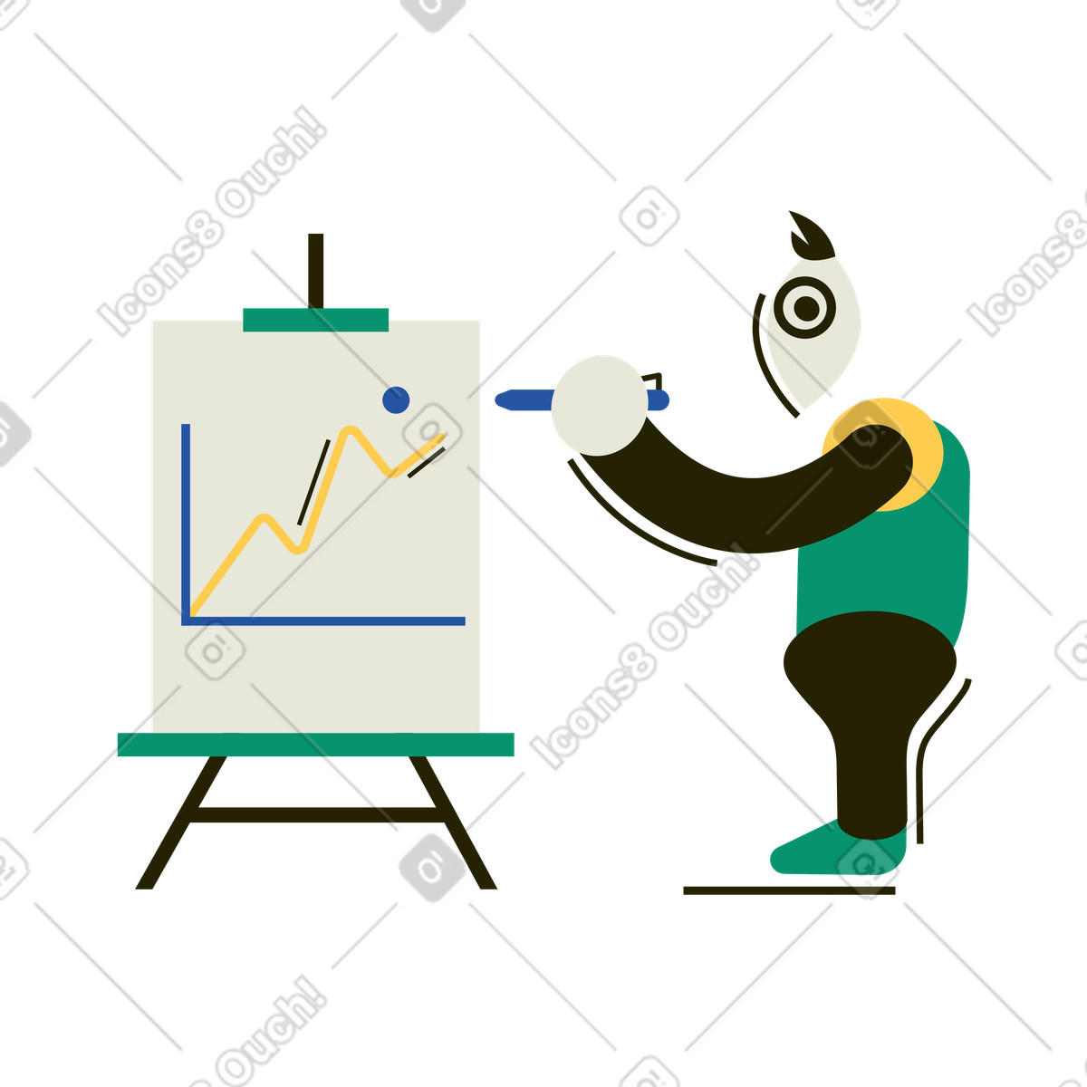 下载 Spot 风格的 在船上绘制分析图的人 插画，支持 PNG、SVG 格式