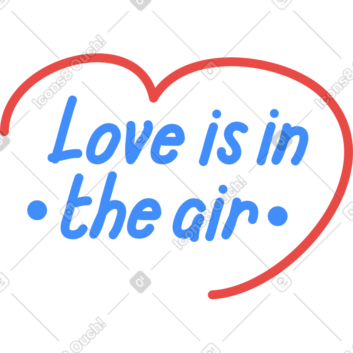 Ilustração de O amor está no ar em estilo Clip para baixar em PNG, SVG