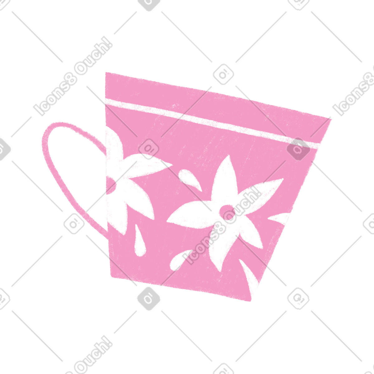 Tutti スタイルの Patterned pink cup のイラストをPNG、SVG形式でダウンロード