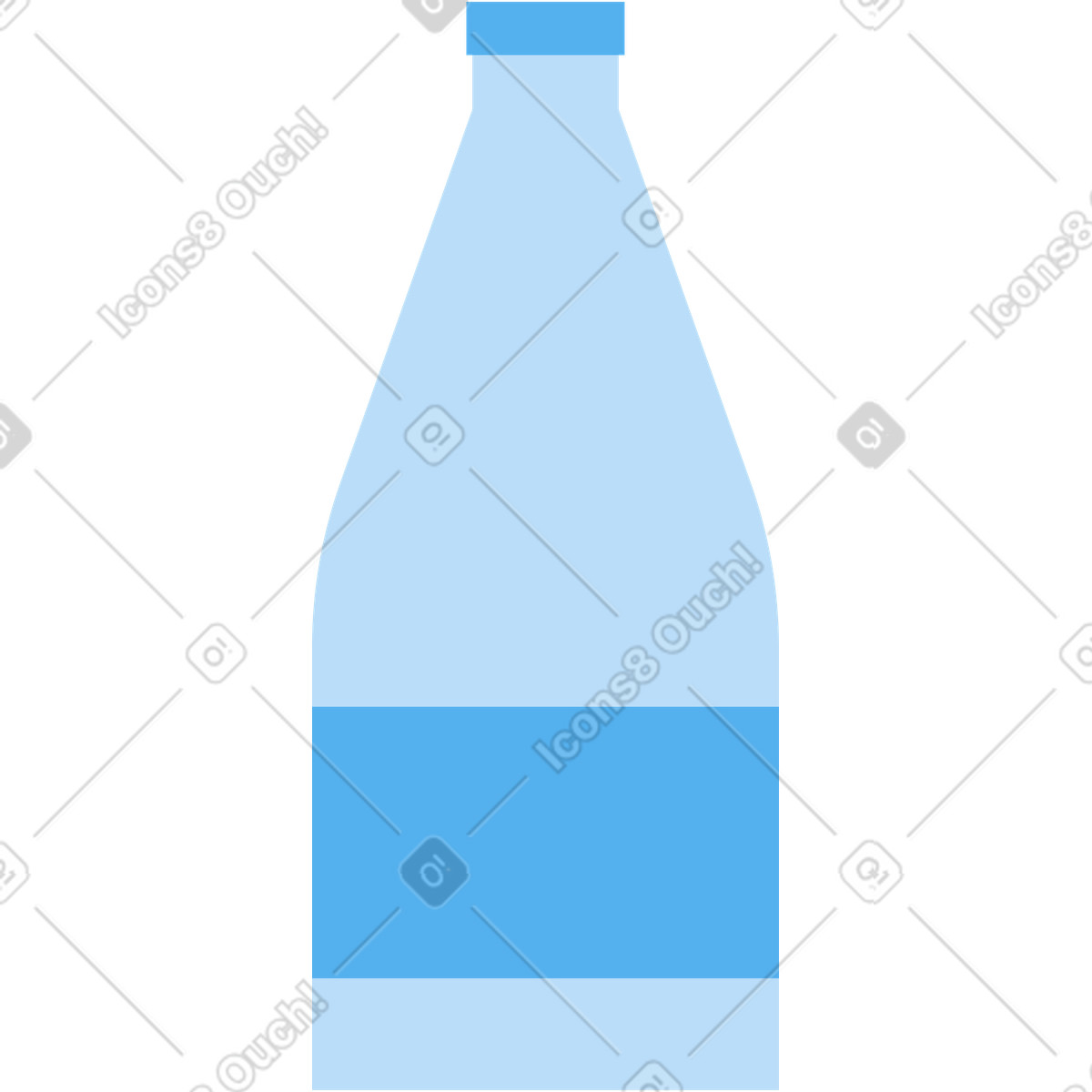 Milk bottle illustration in Boba style download in PNG, SVG