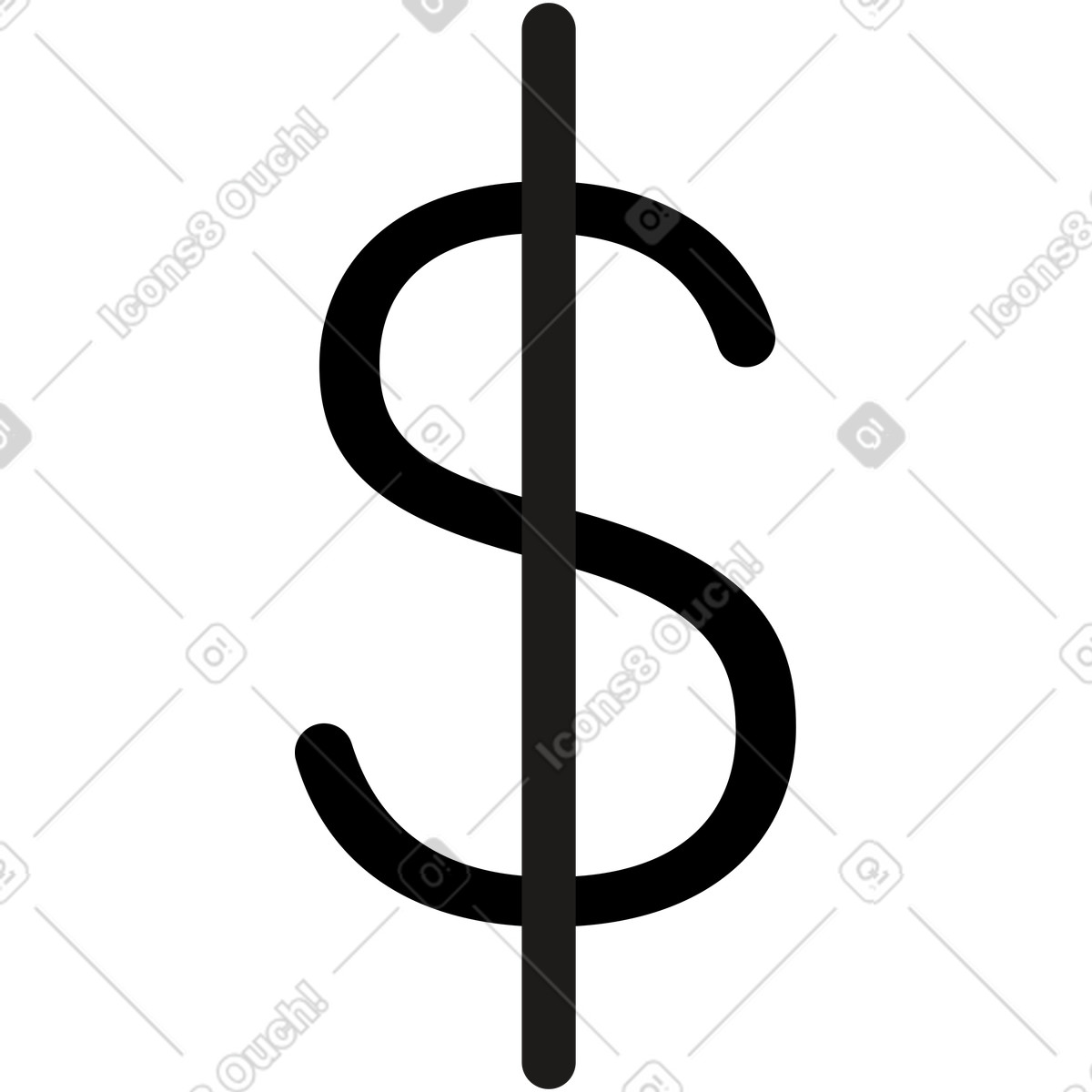 下载 Moji 风格的 美元图标 插画，支持 PNG、SVG 格式