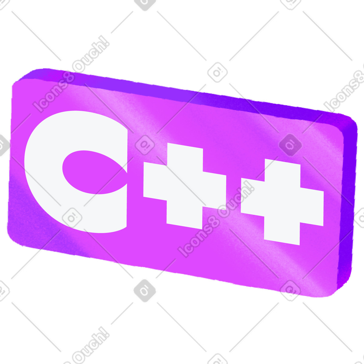 Lettering c++ text on plate illustration in Smart style download in PNG, SVG