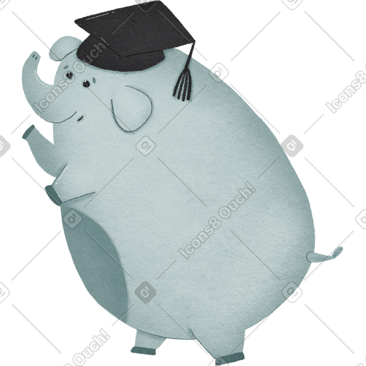 Elefant-Illustration im Woolly-Stil als Download in PNG, SVG