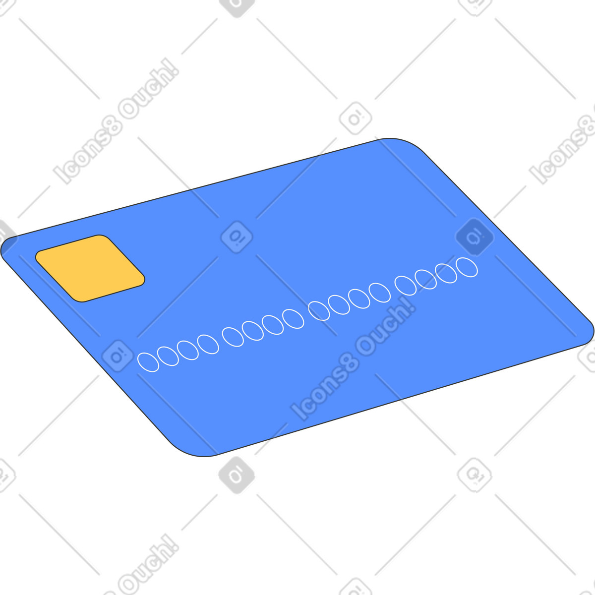 Credit card illustration in Kit style download in PNG, SVG