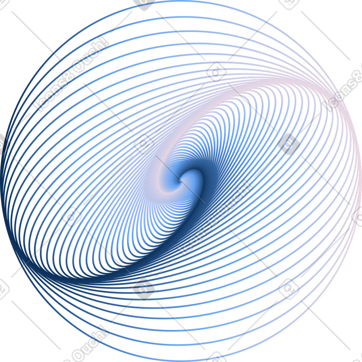 Nucleo a spirale blu attorcigliato, movimento energetico, forma di innovazione astratta illustrazione in stile Forms scarica in PNG, SVG