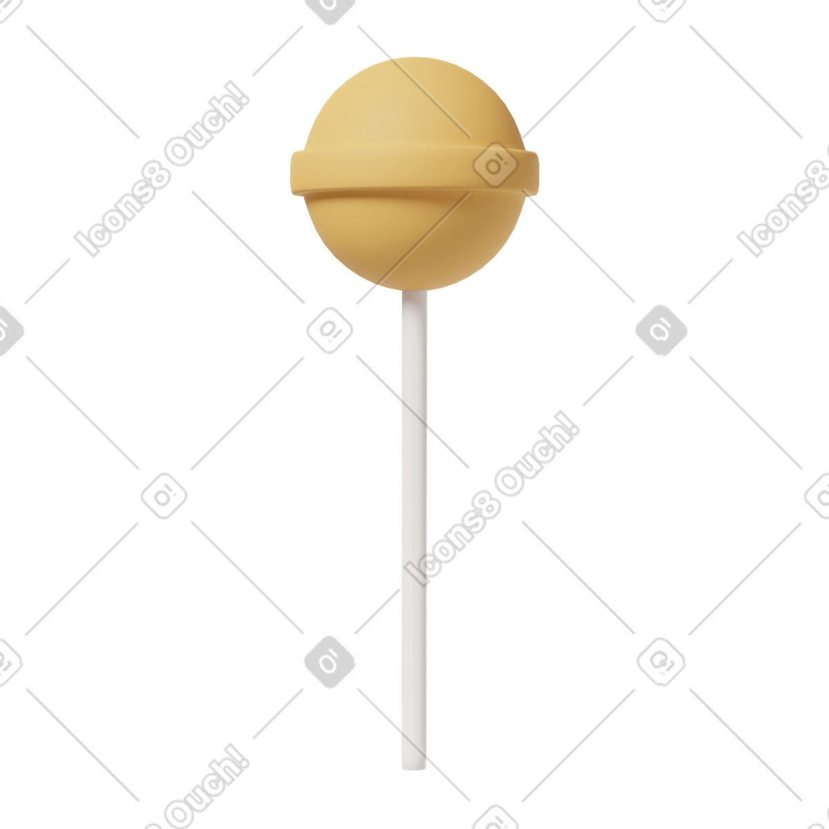 Yellow lollipop illustration in 3D Casual life style download in PNG, SVG