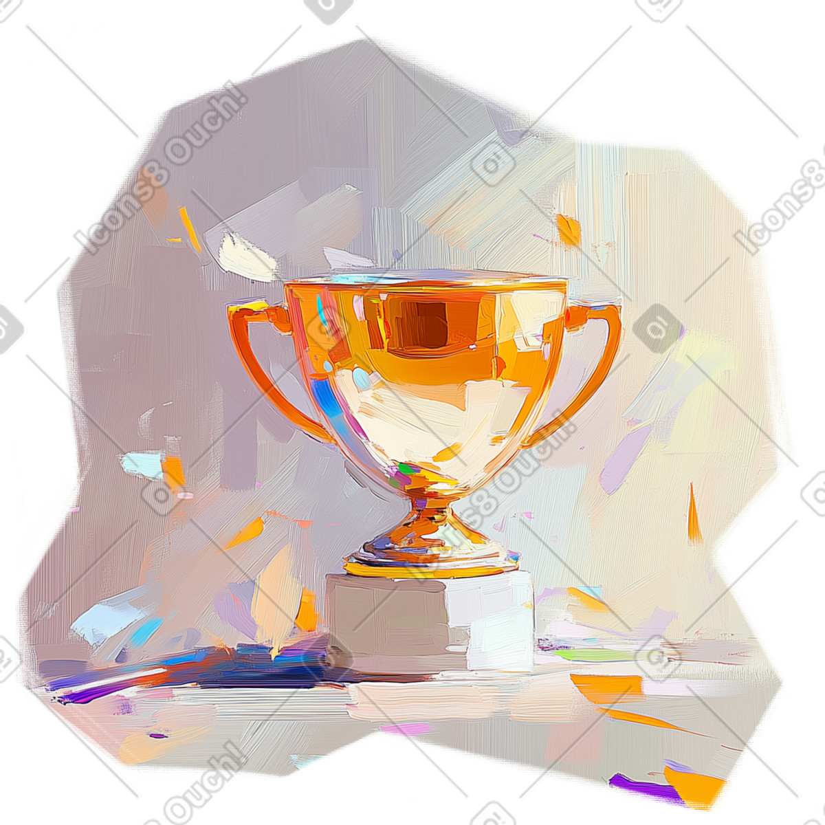 Illustration Oil painting of a winner's cup dans le style Pictorial à télécharger aux formats PNG, SVG