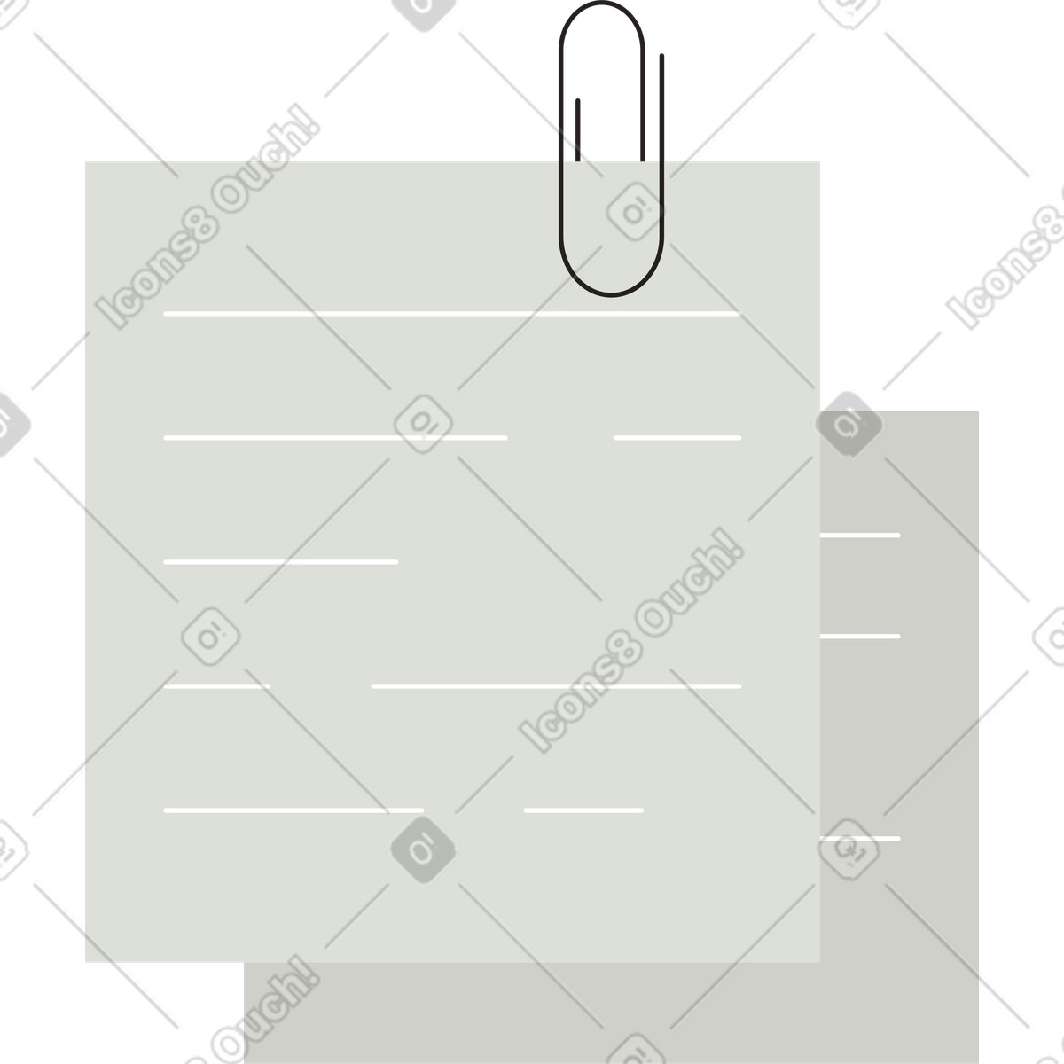 Like スタイルの クリップ付きの書類2枚 のイラストをPNG、SVG形式でダウンロード