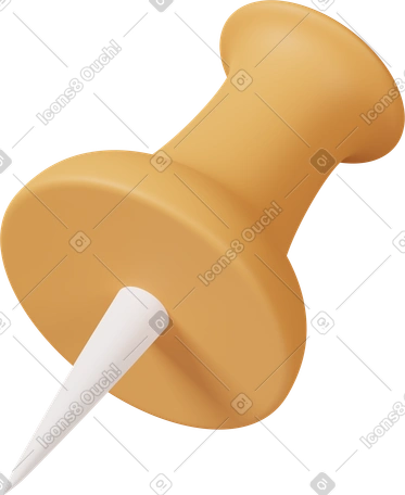 Illustration 3D yellow drawing pin dans le style Objets Casual life à télécharger aux formats PNG, SVG
