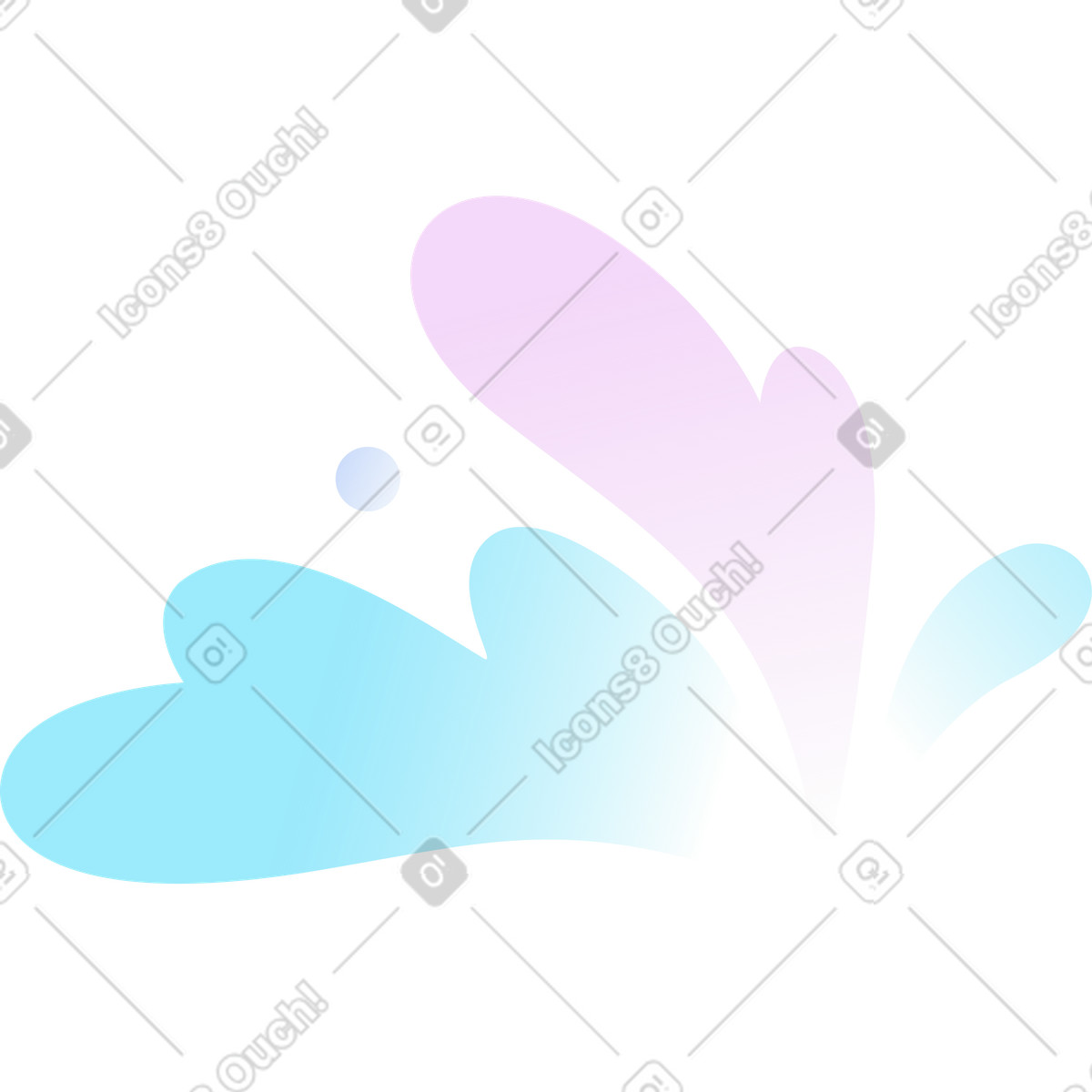 Illustration Nuages pastel multicolores dans le style Airy à télécharger aux formats PNG, SVG
