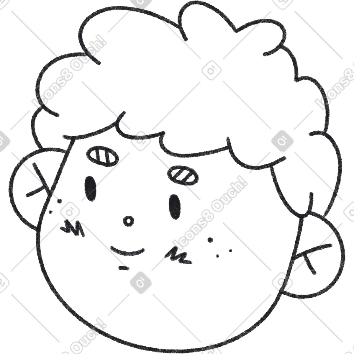 Ilustração de Boy smiles em no estilo Bonbon Line para baixar em PNG, SVG