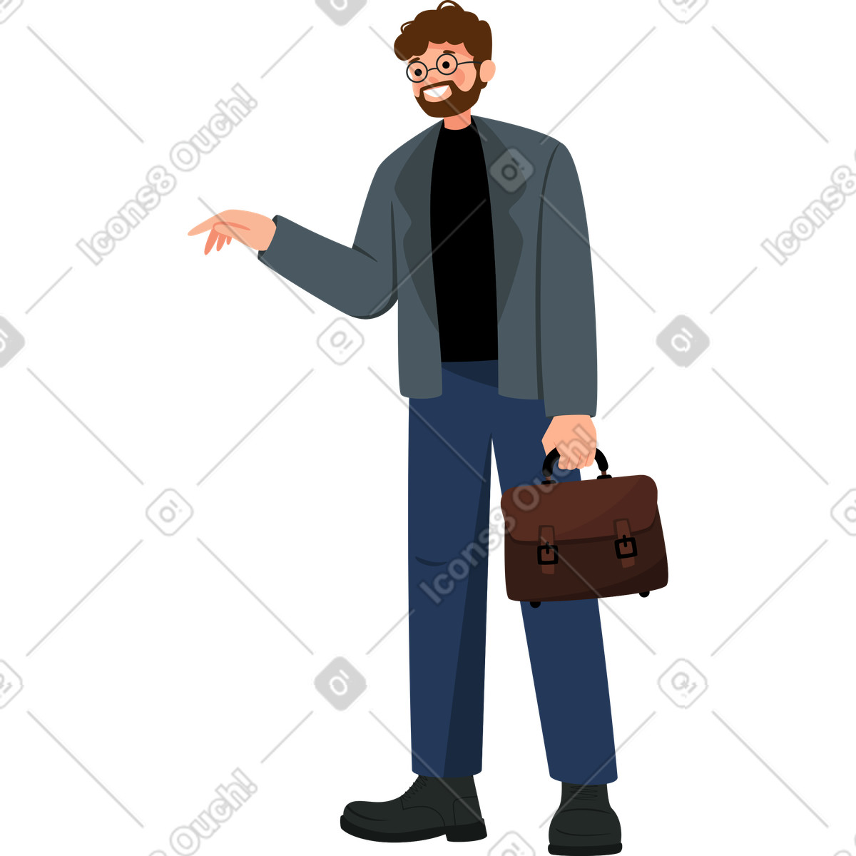 Man worker illustration in Lagom style download in PNG, SVG