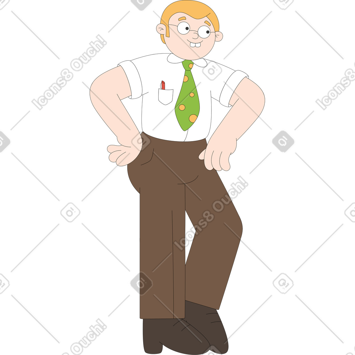 Mann-Illustration im Sitcom-Stil als Download in PNG, SVG