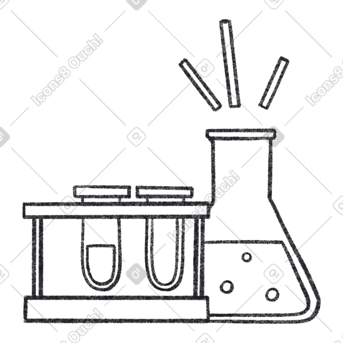 下载 Bonbon Line 风格的 Tubes with different liquids 插画，支持 PNG、SVG 格式