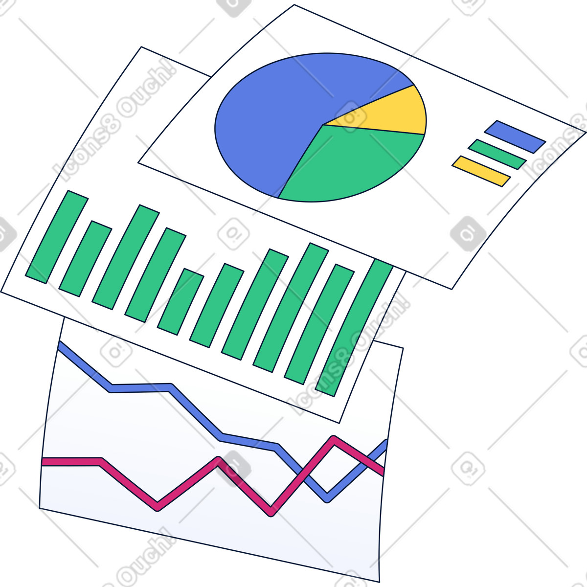 Graph sheets illustration in PNG, SVG